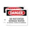 Signmission Do Not Enter Sewage Water Danger Sign, Plastic, 10in W x 7in L, 2PK OS-2PACK-DS-P-710-L-1861 - alternate 1